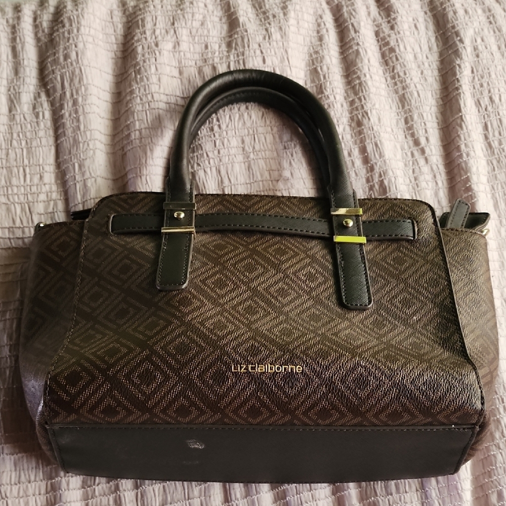Liz Claiborne Geometric Brown and Black Tote